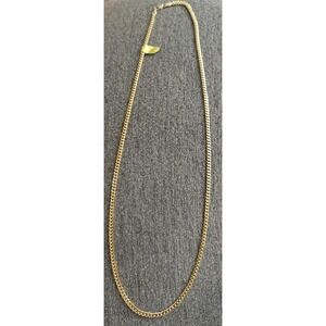 30" in. Mens Cuban Chain Necklace 5mm 14K Gold Plated Stamped Flat Miami Link